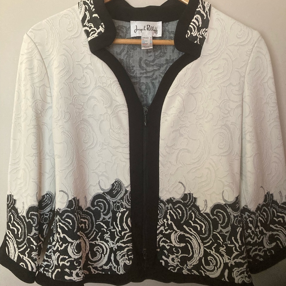 Joseph Ribkoff Black and Gray Elegant Jacket